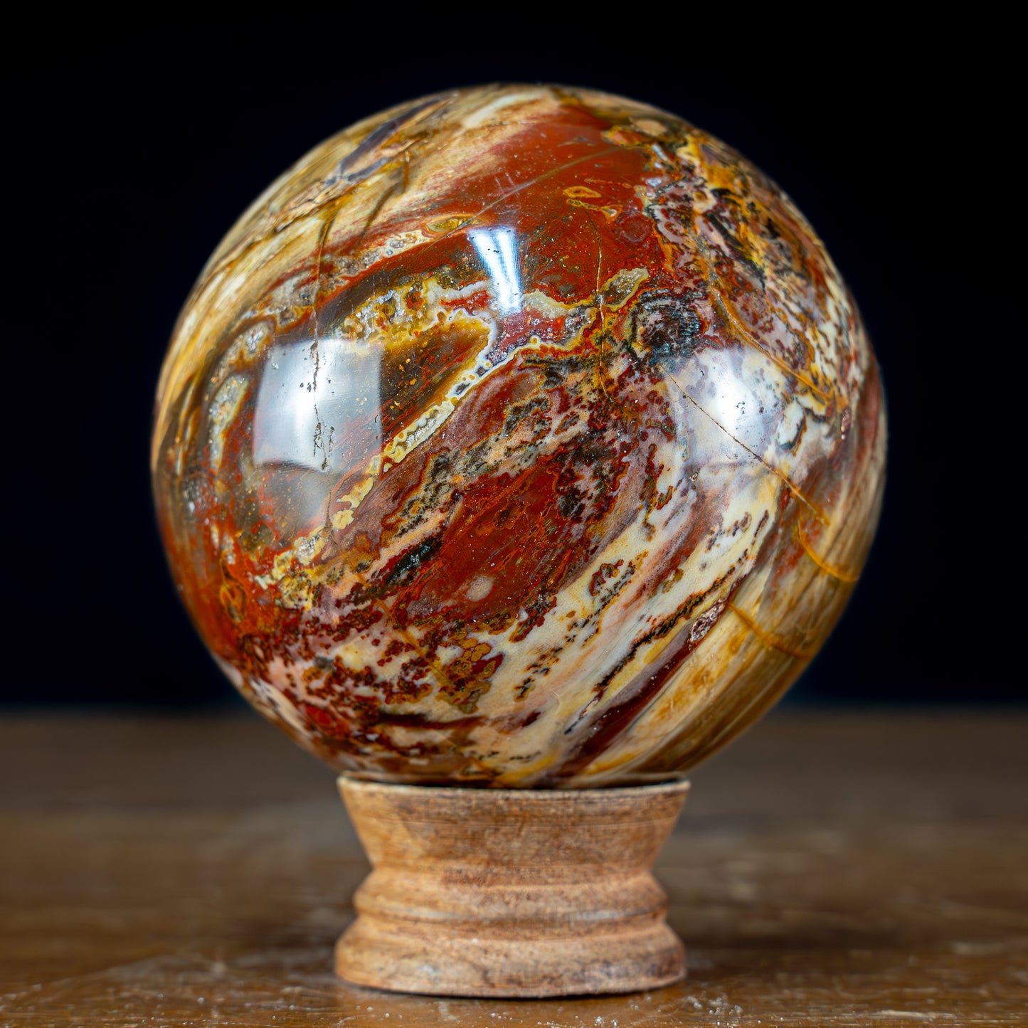 Natürliche Kristall-Kugel aus Versteinertem Holz - 984,17g - 90mm