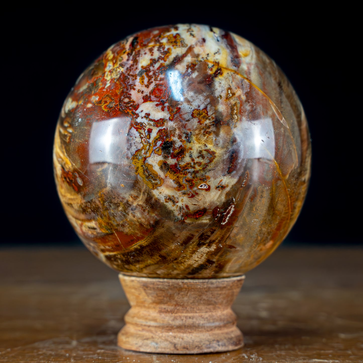 Natürliche Kristall-Kugel aus Versteinertem Holz - 984,17g - 90mm