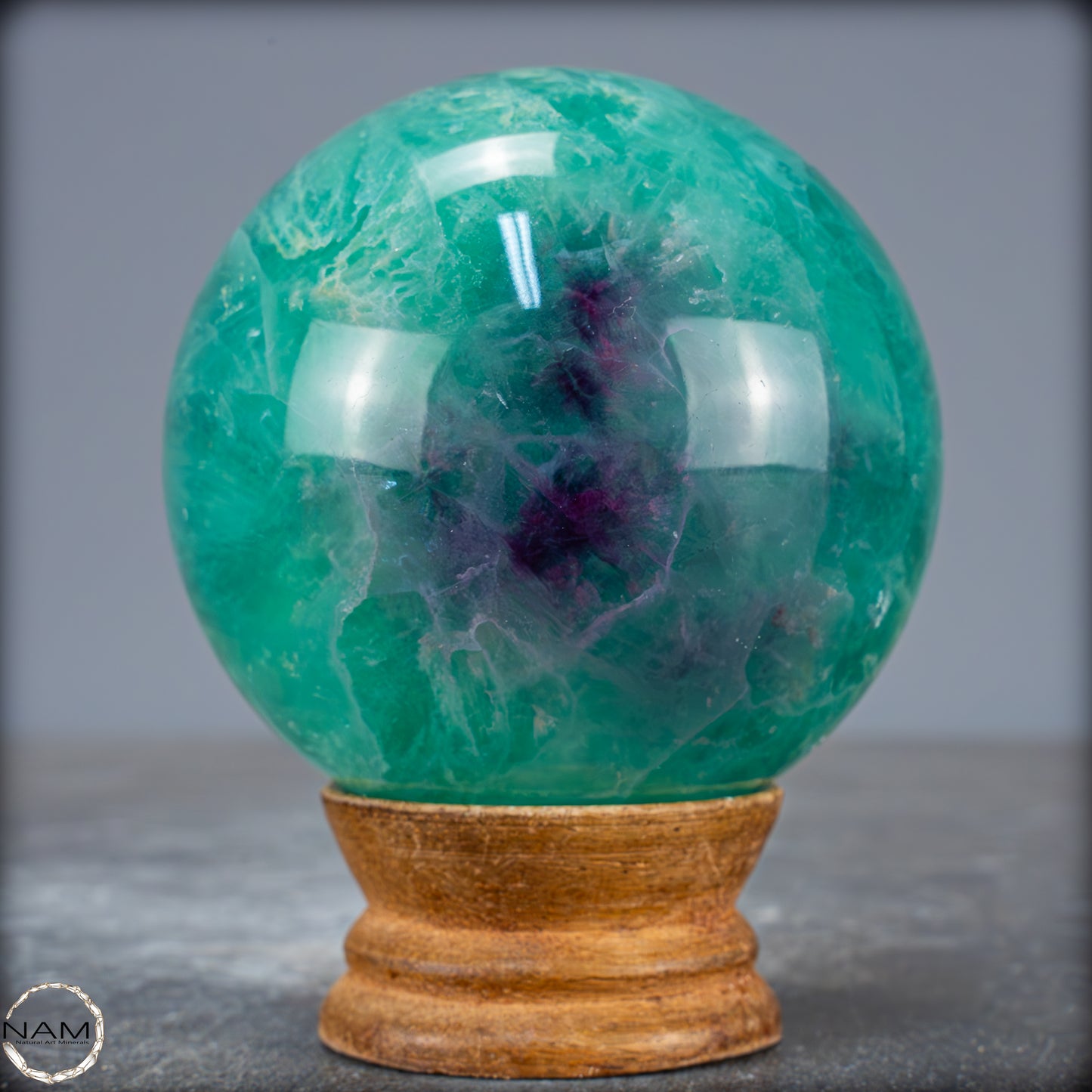 Lila-Grüne Fluorit Kugel, China - 655,18g - 73mm