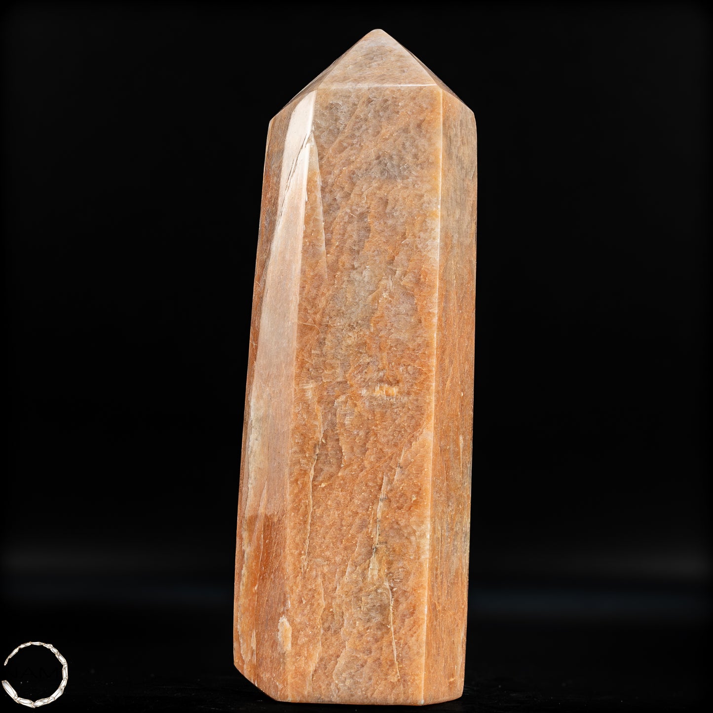Natürlicher Pfirsich-Mondstein Obelisk - 857,75g