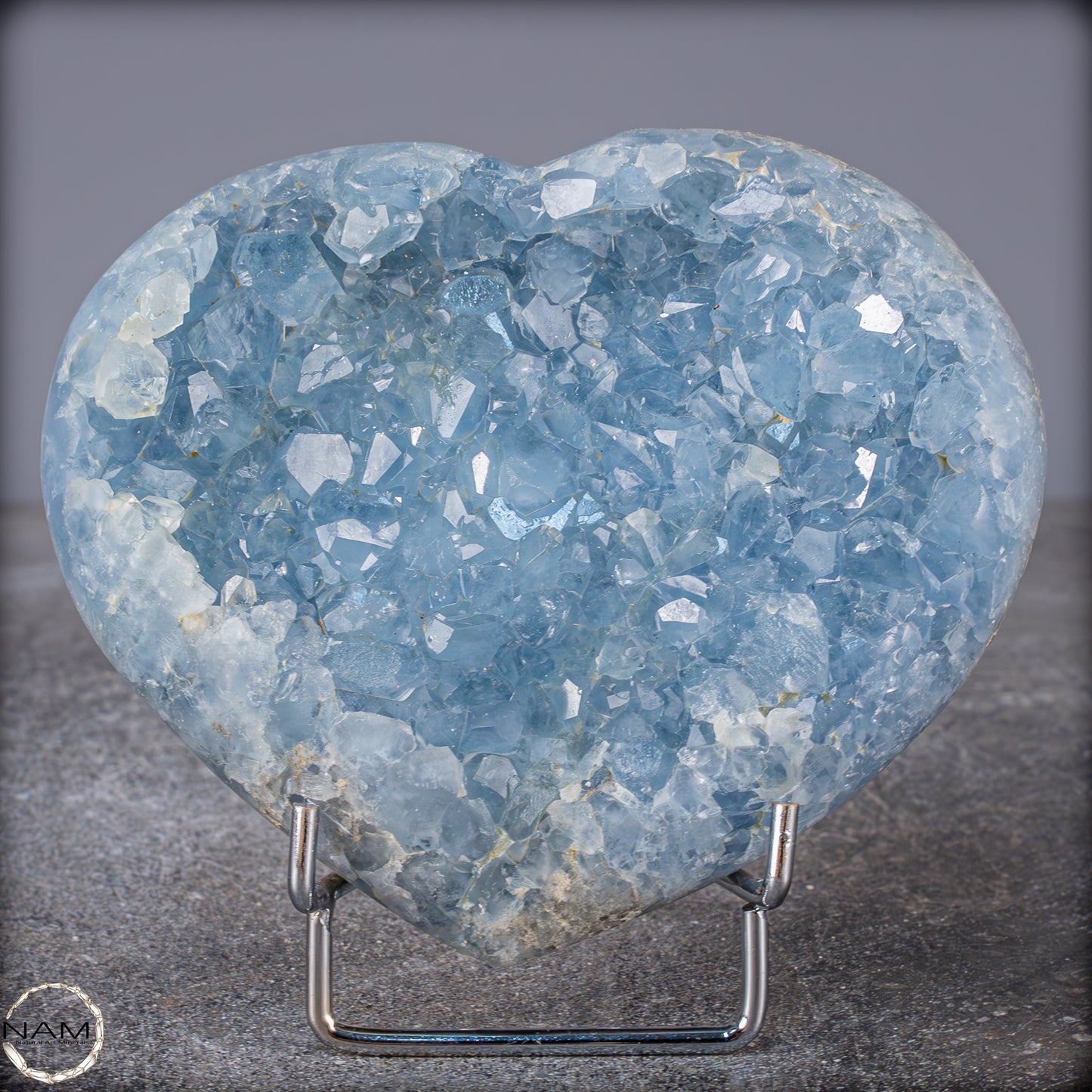 Natürliche Celestit Kristall-Druse als Herz - 998,15g