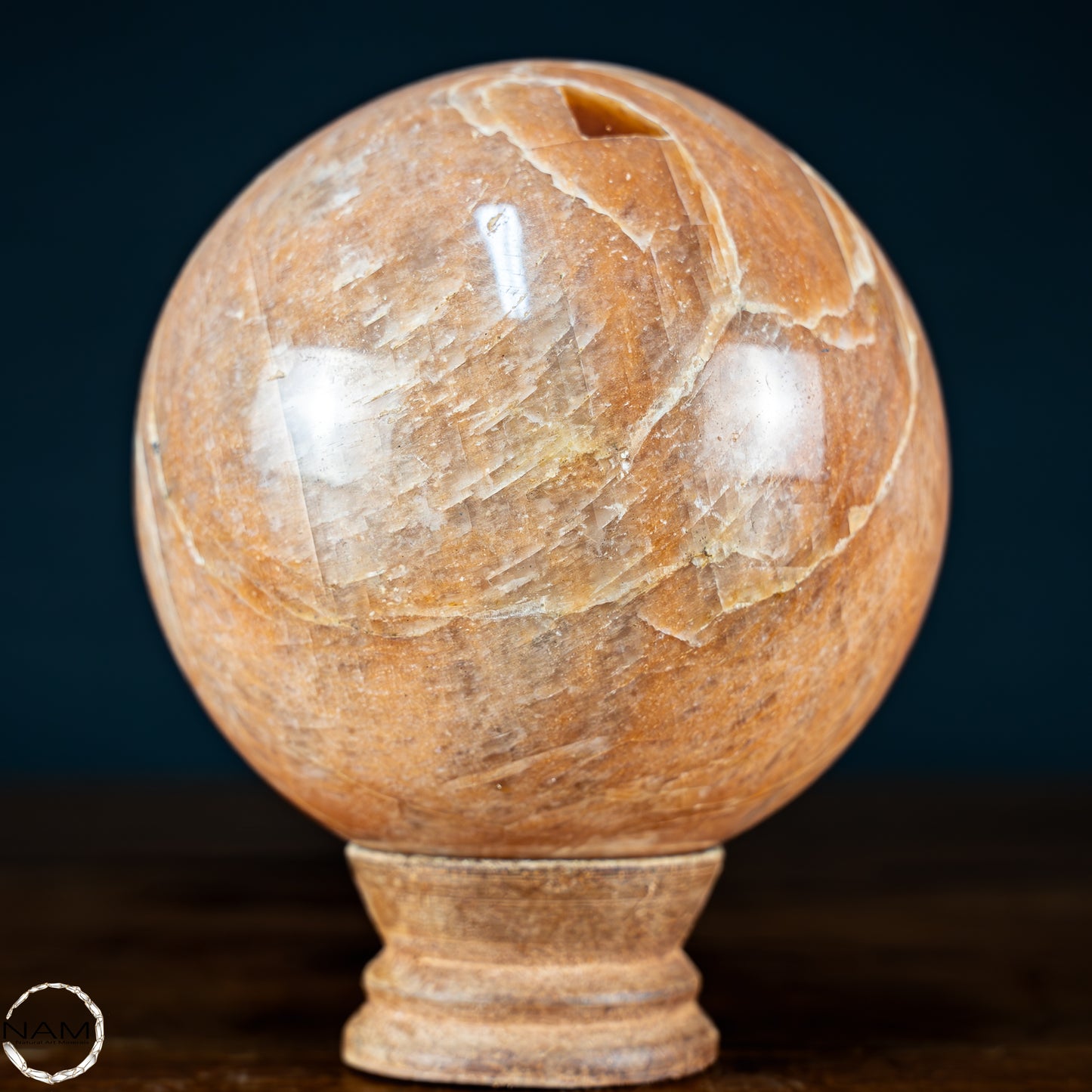 Natürlicher Pfirsich-Mondstein Kristall-Kugel - 1029,31g - 94mm