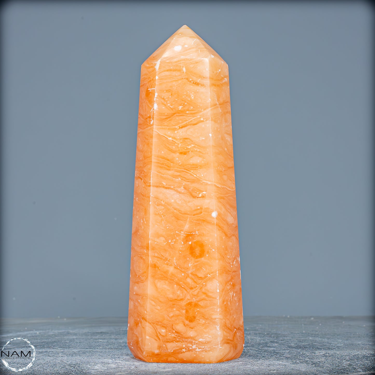 Natürlicher Orangencalcit Kristall-Obelisk - 681,49g
