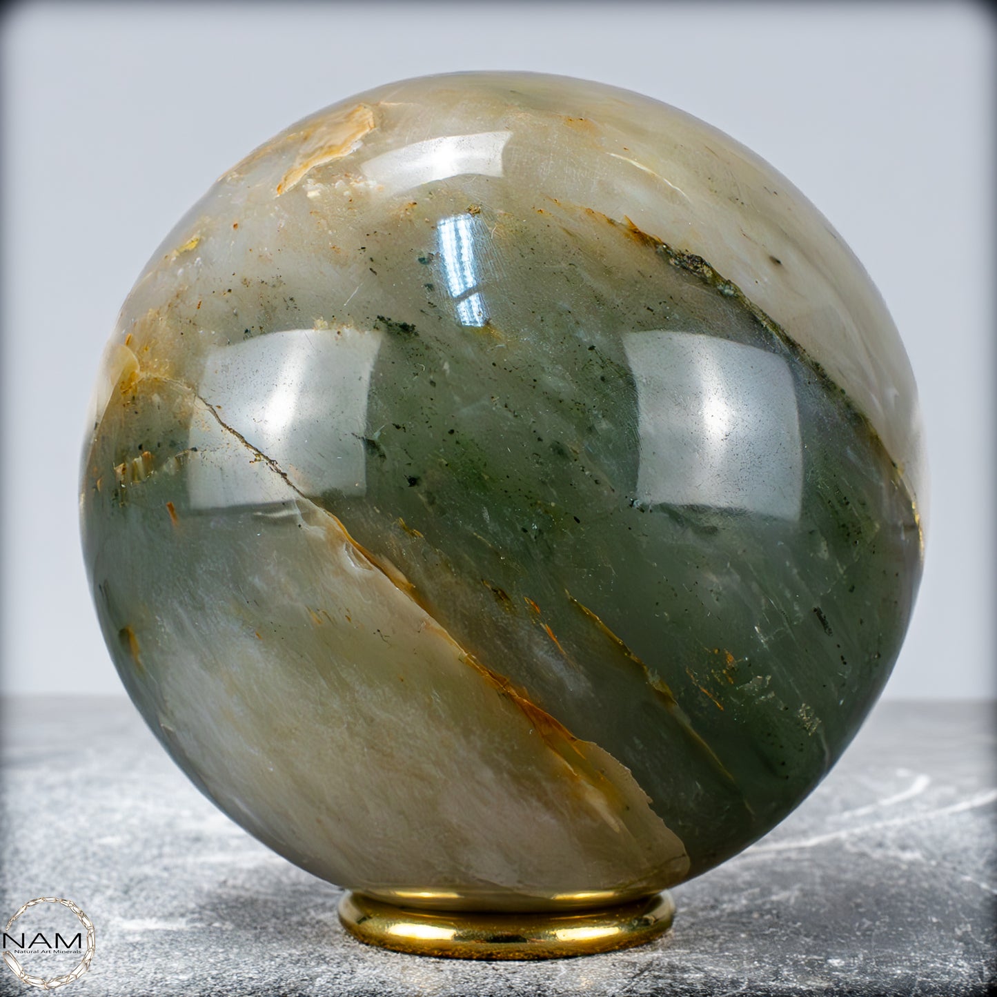 Natürliche Grüne-Quarzkristall Kugel aus Brasilien -1520,77g