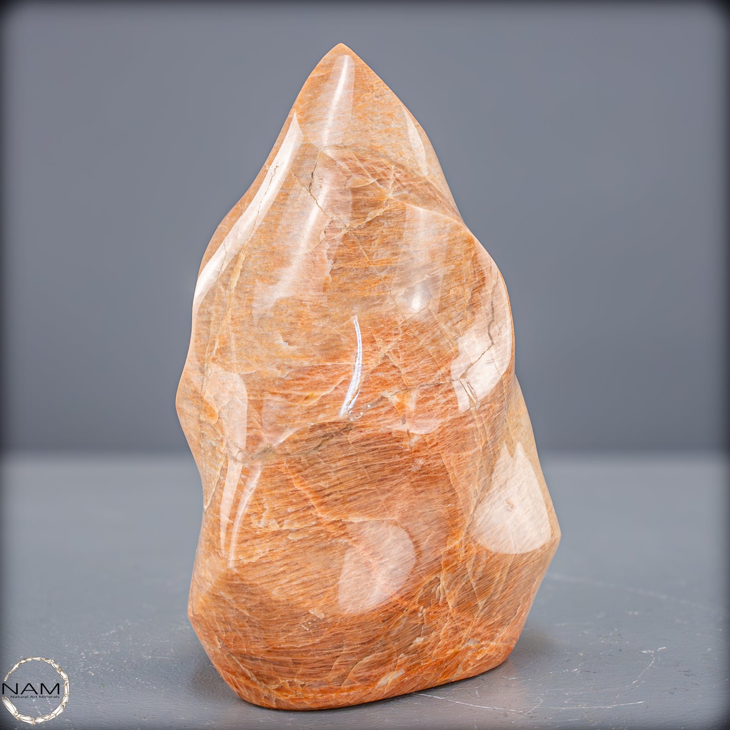 Natürliche Pfirsich-Mondstein Flamme - 1033,21g