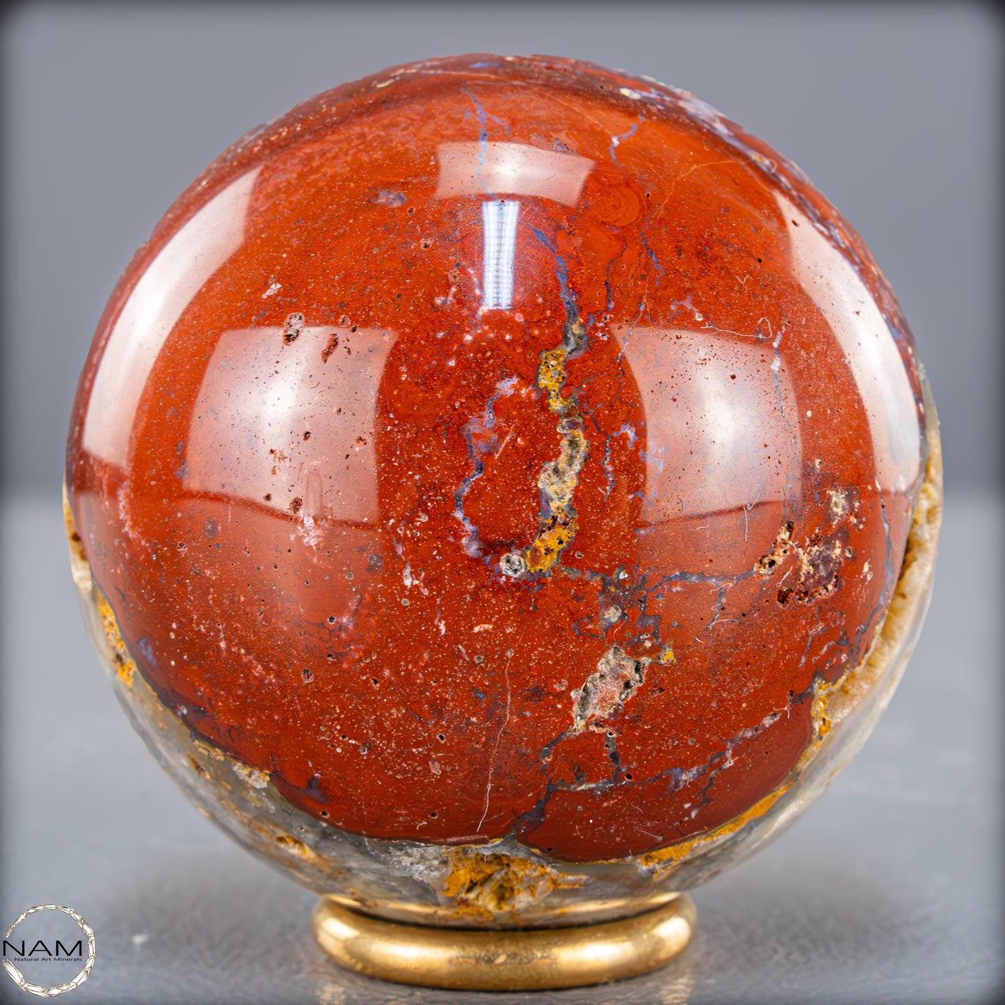 Natürliche Achat-Jasper-Kristall Kugel aus Indonesien, selten - 322,05g - 62mm