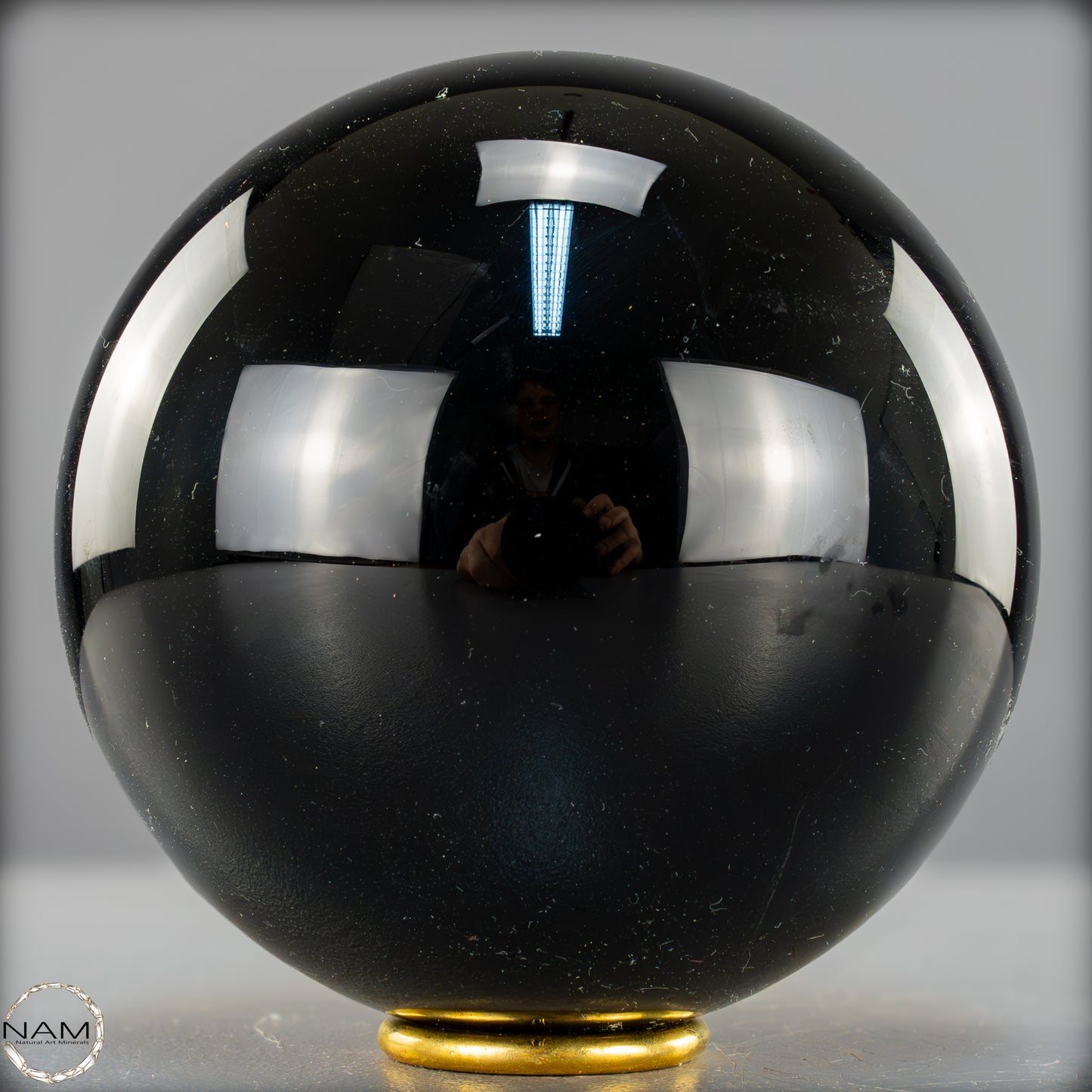 Natürliche Schwarze Obsidian Kristall-Kugel - 2429,08g - 132mm