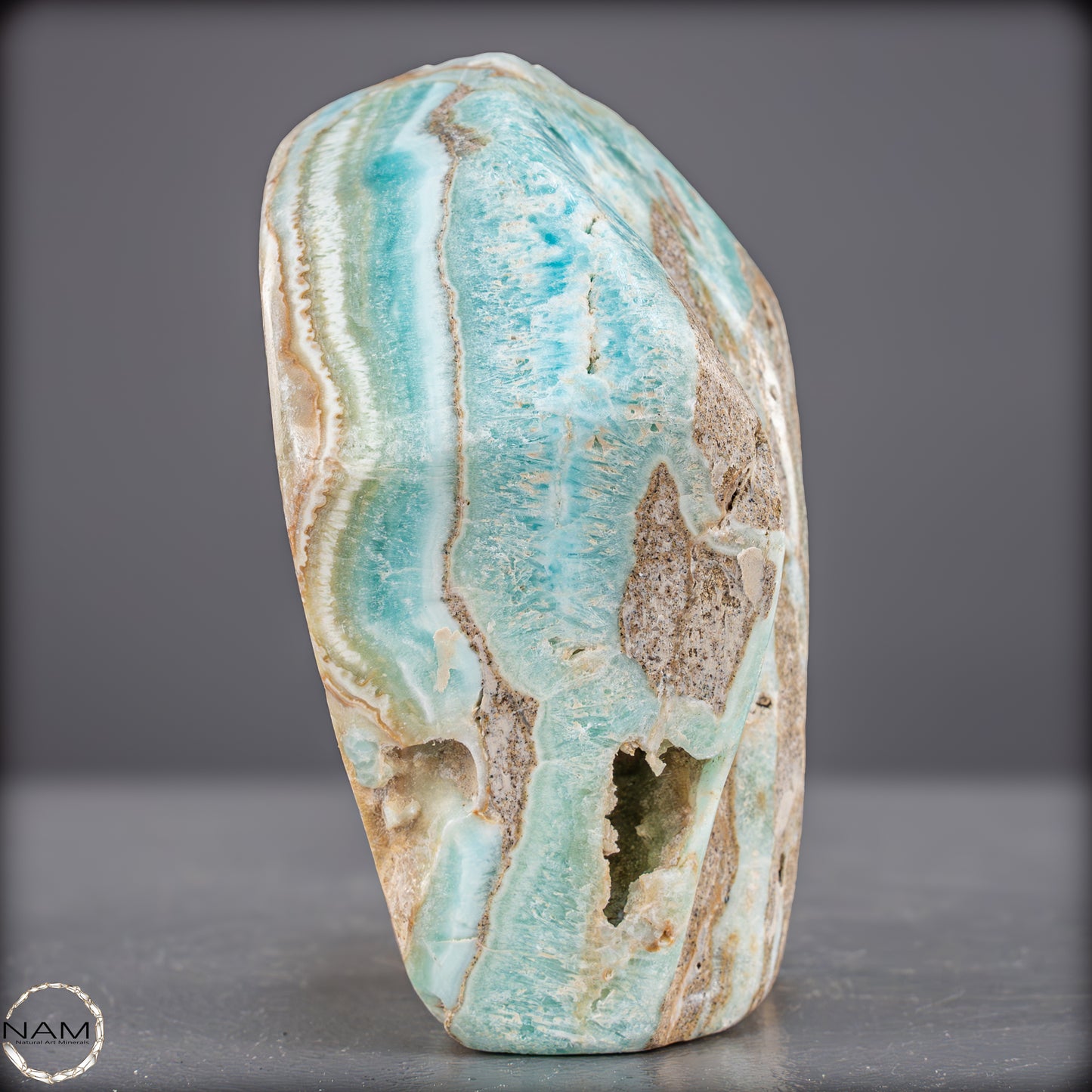 Natürlicher Blau-Grüne Aragonit Kristall-Freiform - 800,85g