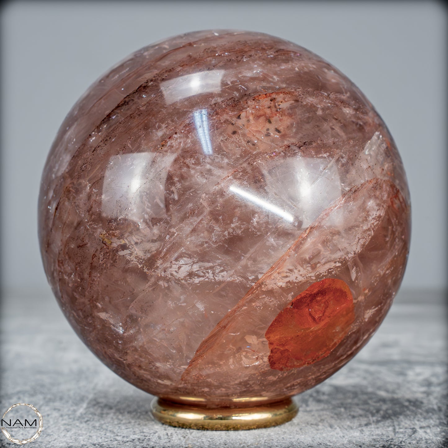 Natürliche Rote Feuerquarz Kristall-Kugel - 483,38 g