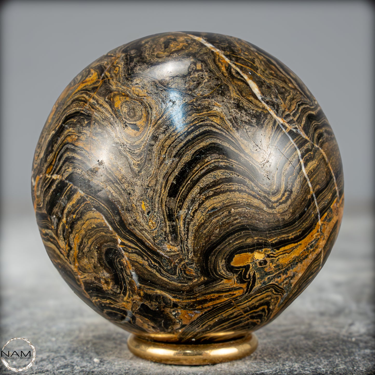 Natürliche Stromatolith (Fossile Algen) Kugel - 391,73g - 66,5mm