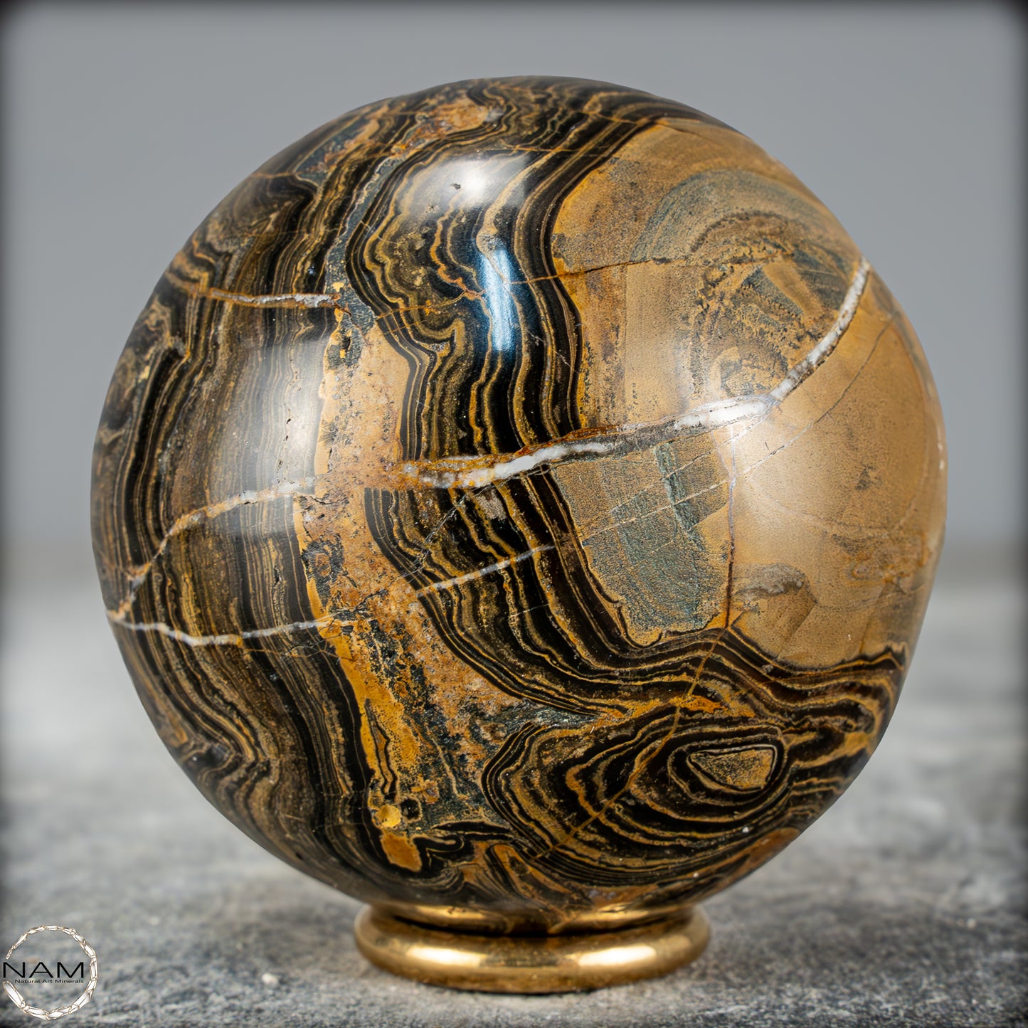 Natürliche Stromatolith (Fossile Algen) Kugel - 391,73g - 66,5mm