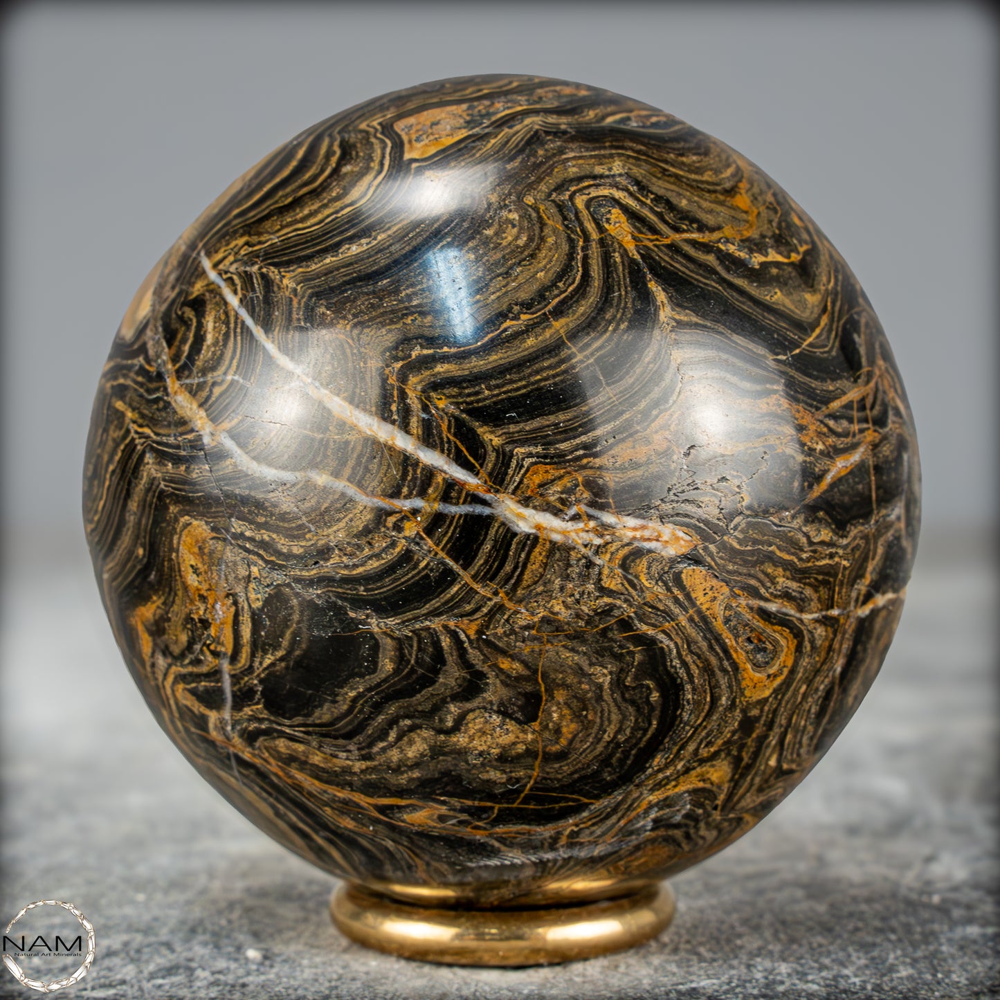 Natürliche Stromatolith (Fossile Algen) Kugel - 391,73g - 66,5mm