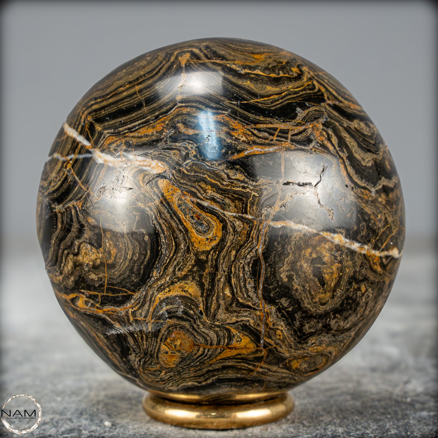 Natürliche Stromatolith (Fossile Algen) Kugel - 391,73g - 66,5mm