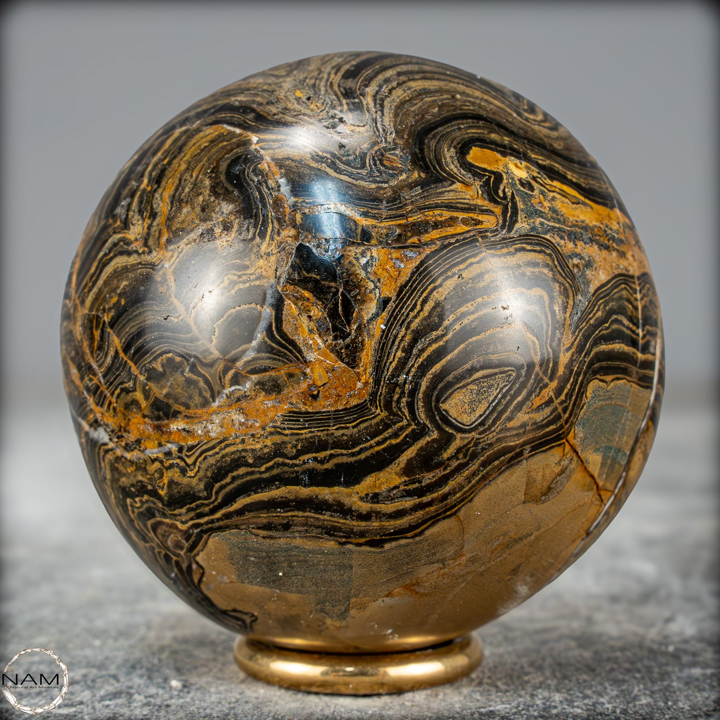Natürliche Stromatolith (Fossile Algen) Kugel - 391,73g - 66,5mm