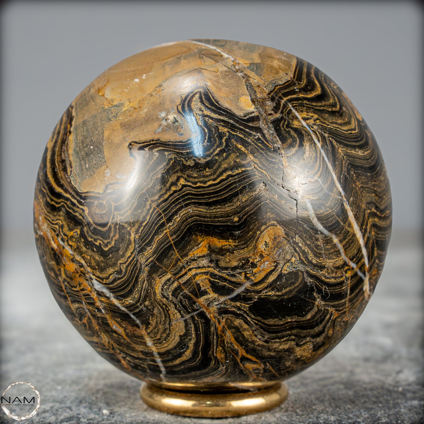 Natürliche Stromatolith (Fossile Algen) Kugel - 391,73g - 66,5mm