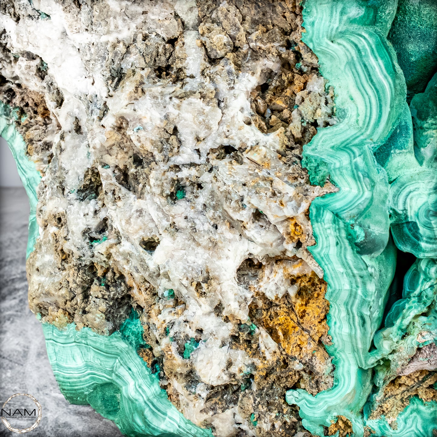 Natürlicher Botryoidaler Chrysokolla, Malachit und Quartz, sehr selten - 30123,65g