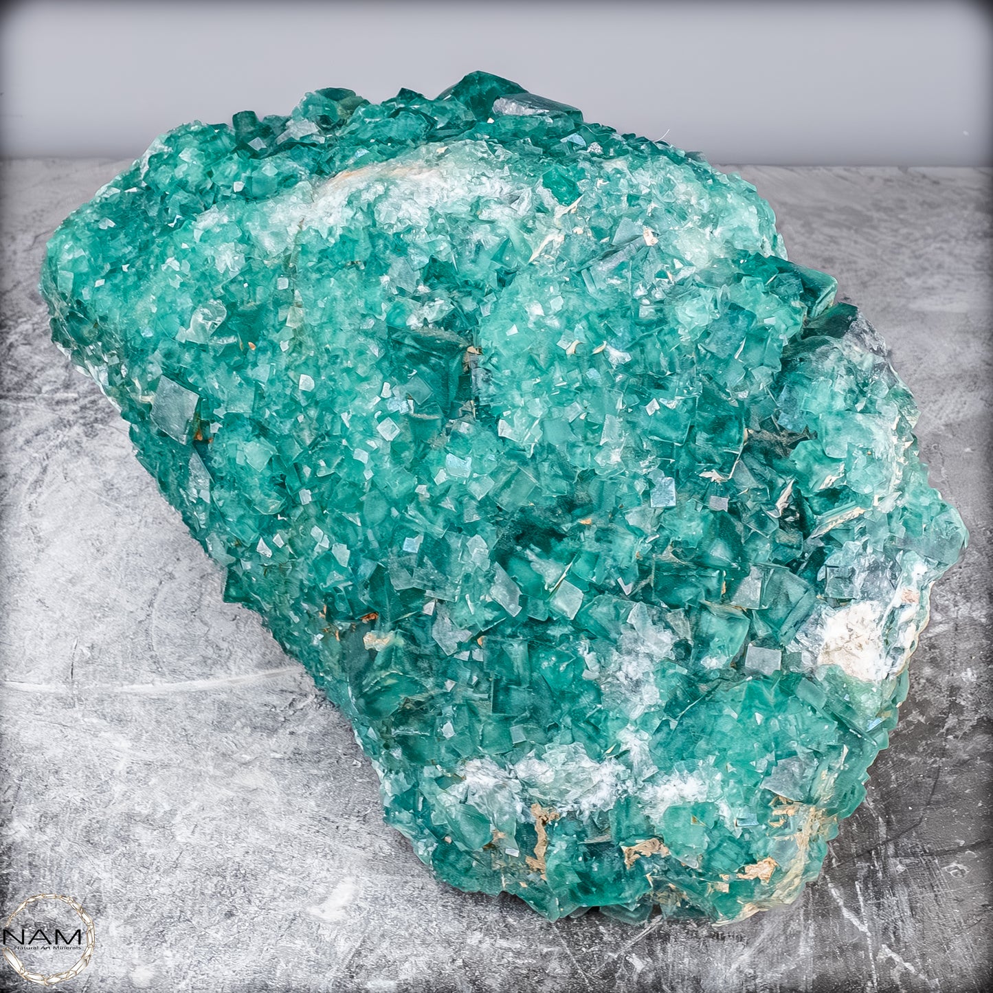 Natürliche Grüner Fluorit Kristalle auf Matrix -10644,55g