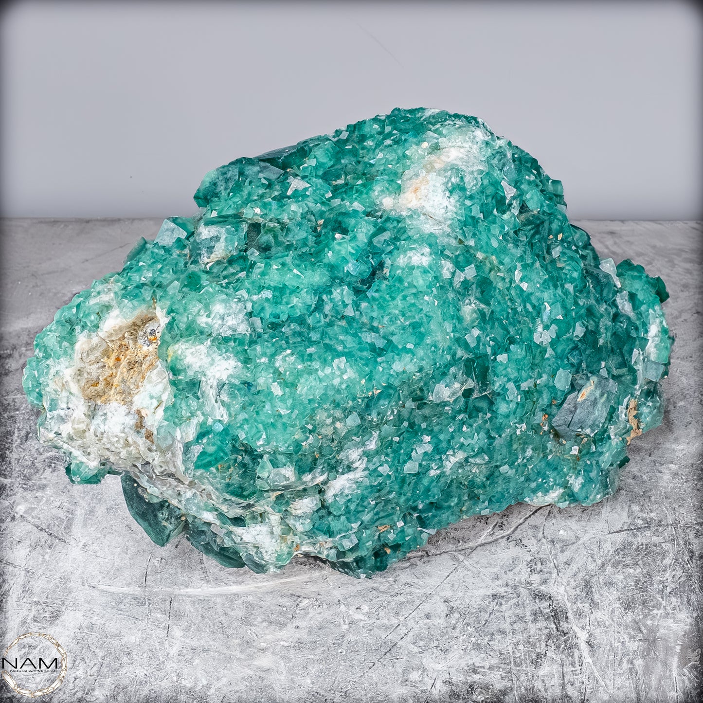 Natürliche Grüner Fluorit Kristalle auf Matrix -10644,55g