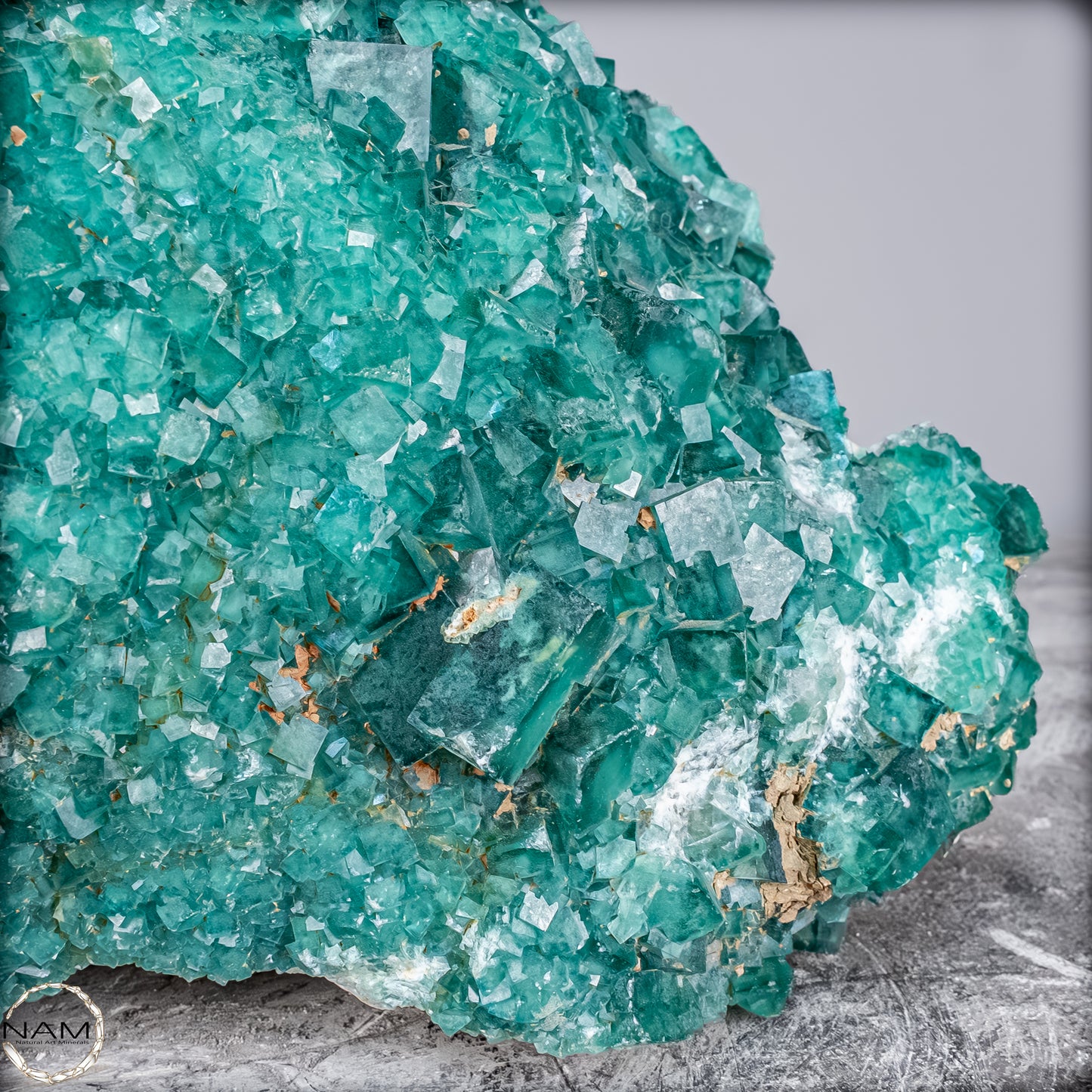 Natürliche Grüner Fluorit Kristalle auf Matrix -10644,55g