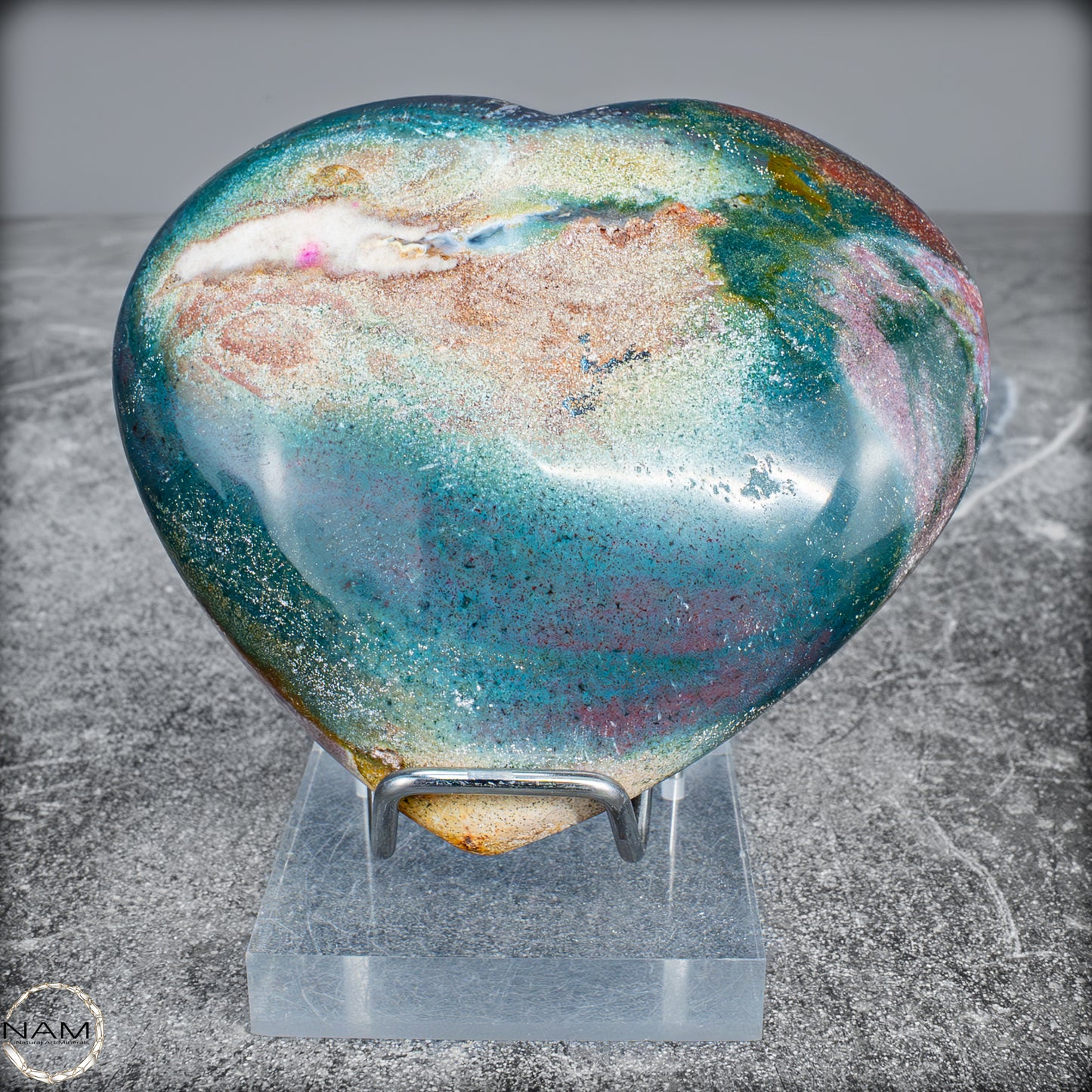 Natürliche Ozean-Jaspis Herz- 312,39 g