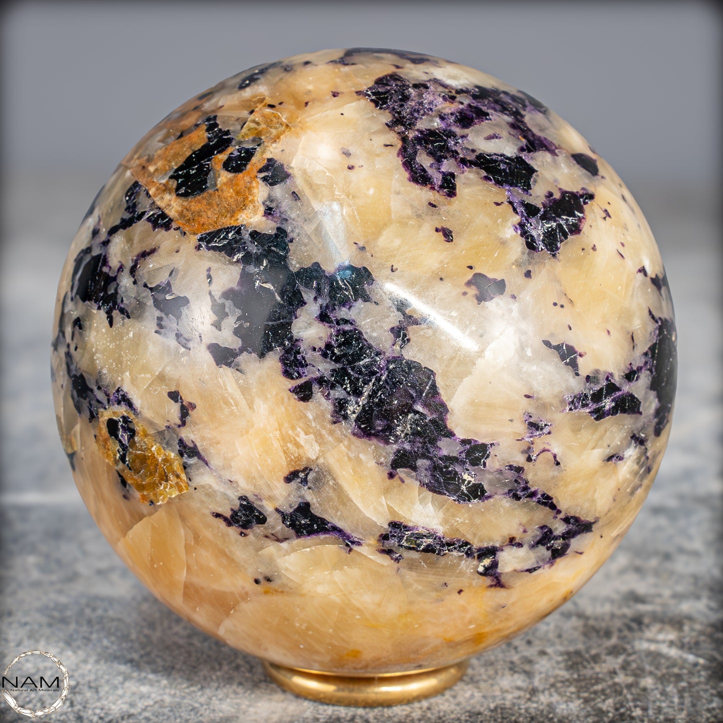 Seltene Natürliche Lila Fluorit-Calcit-Kugel - 763,45g - 80mm