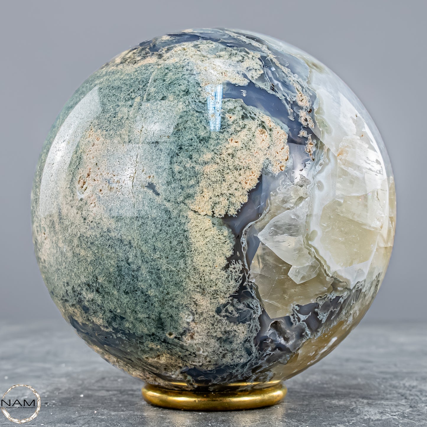 Natürlicher Moos Achat Kristall-Kugel - 1500,88g