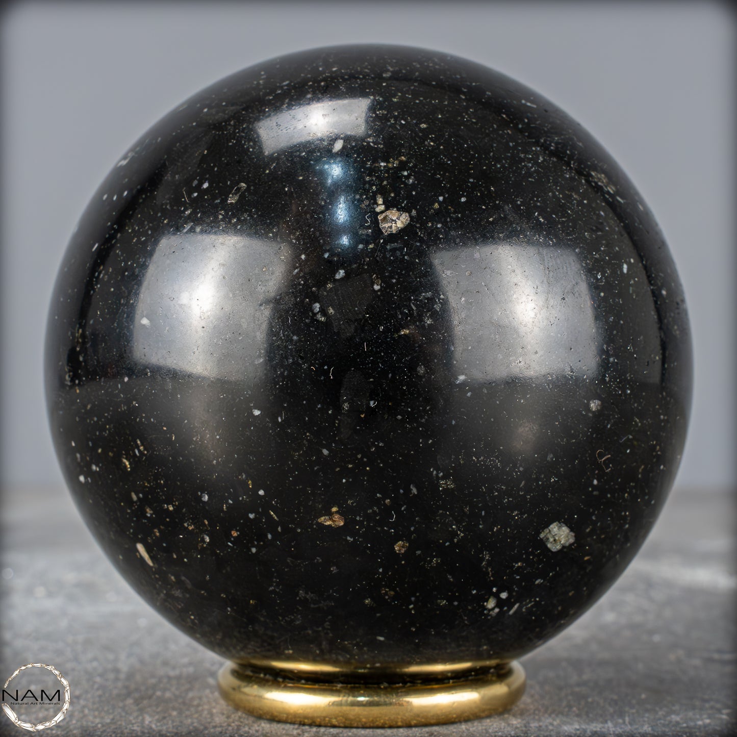 Schwarze Tourmalin-Kristall Kugel aus Brasilien - 901,47g - 83mm