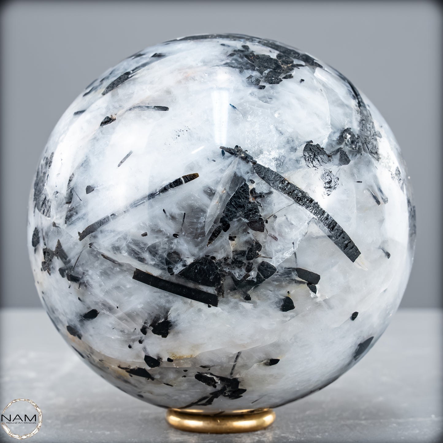 Natürliche Tourmalin & Quarz-Kristall Kugel aus Brasilien - 1232,64 g