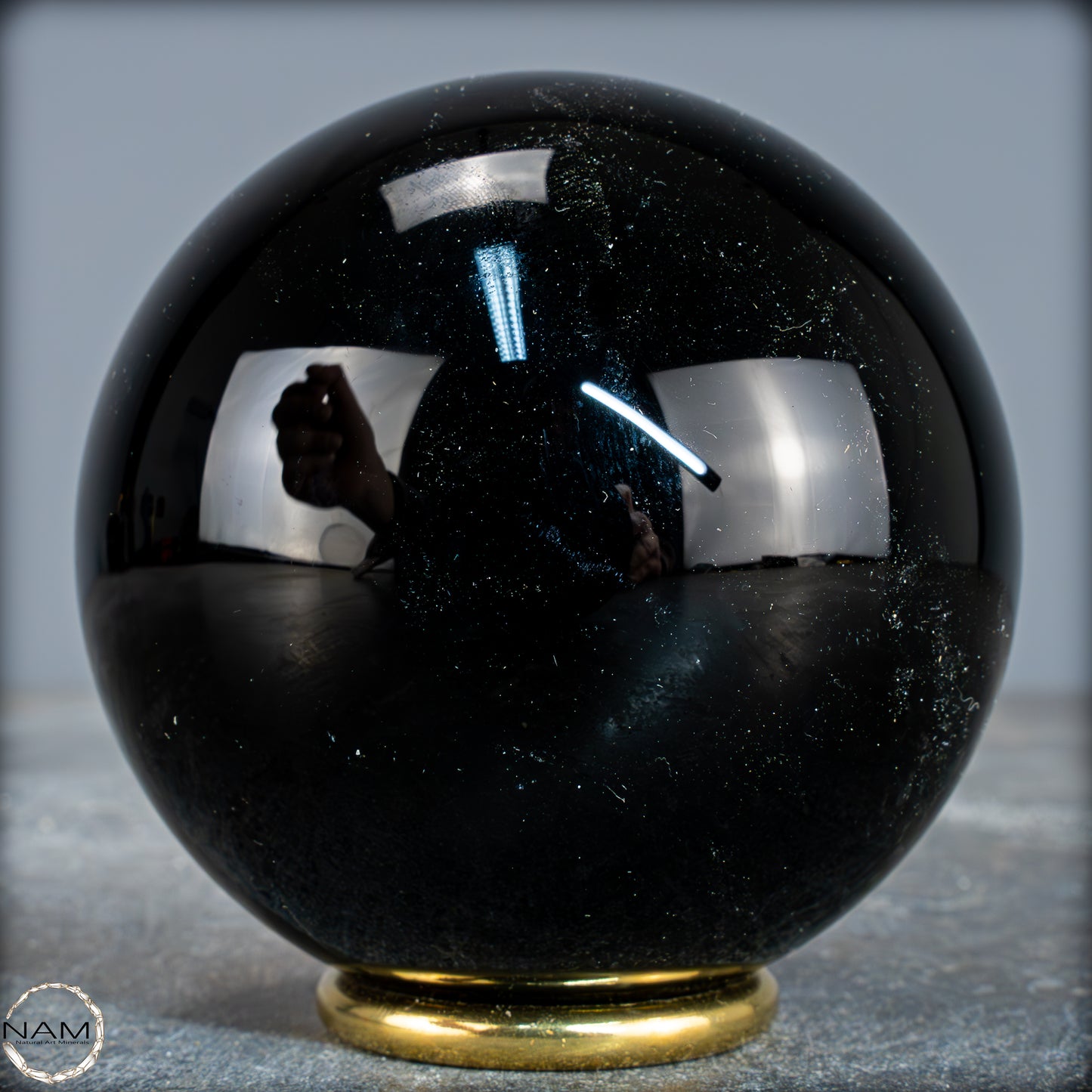 Natürliche Schwarze Obsidian Kristall-Kugel - 663,19g - 82mm
