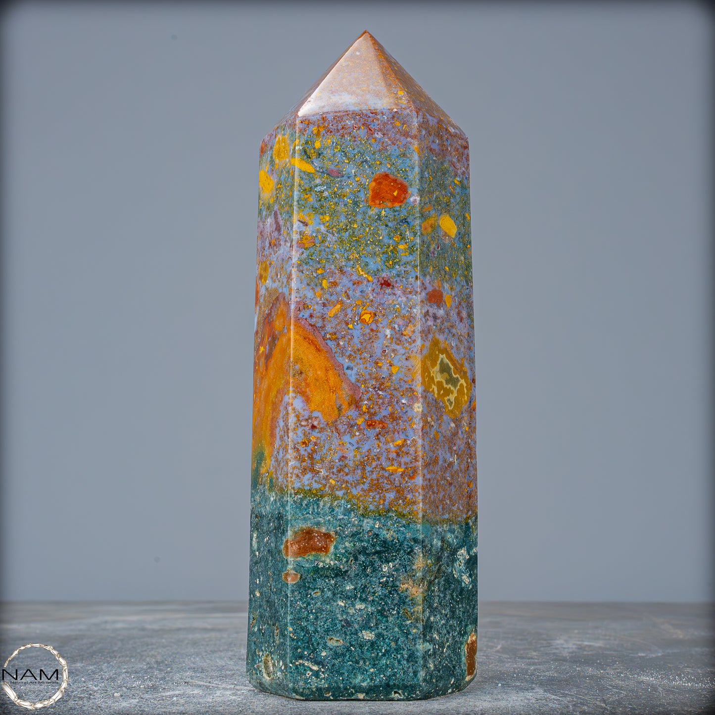 Natürlicher Jaspis-Achat Kristall Obelisk - 783,29g
