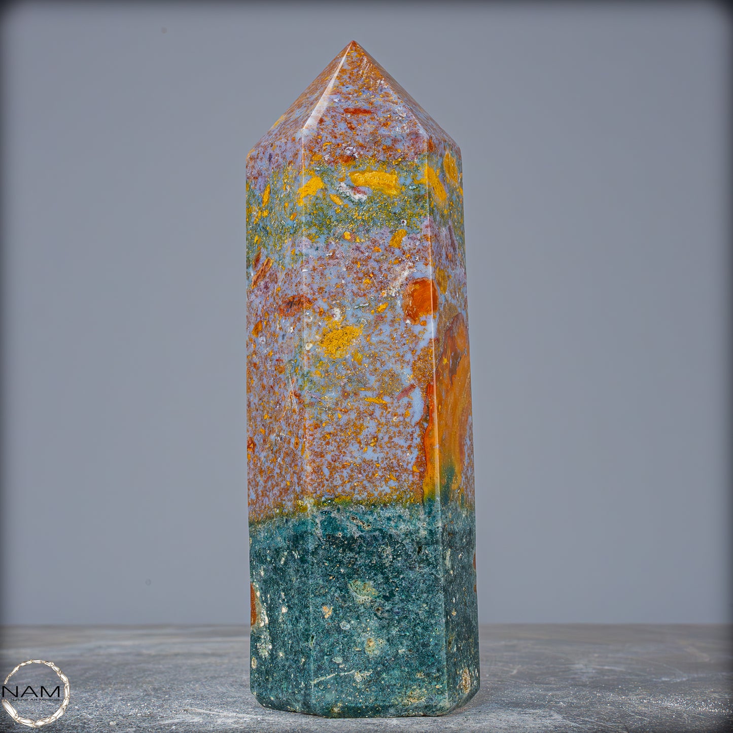 Natürlicher Jaspis-Achat Kristall Obelisk - 783,29g