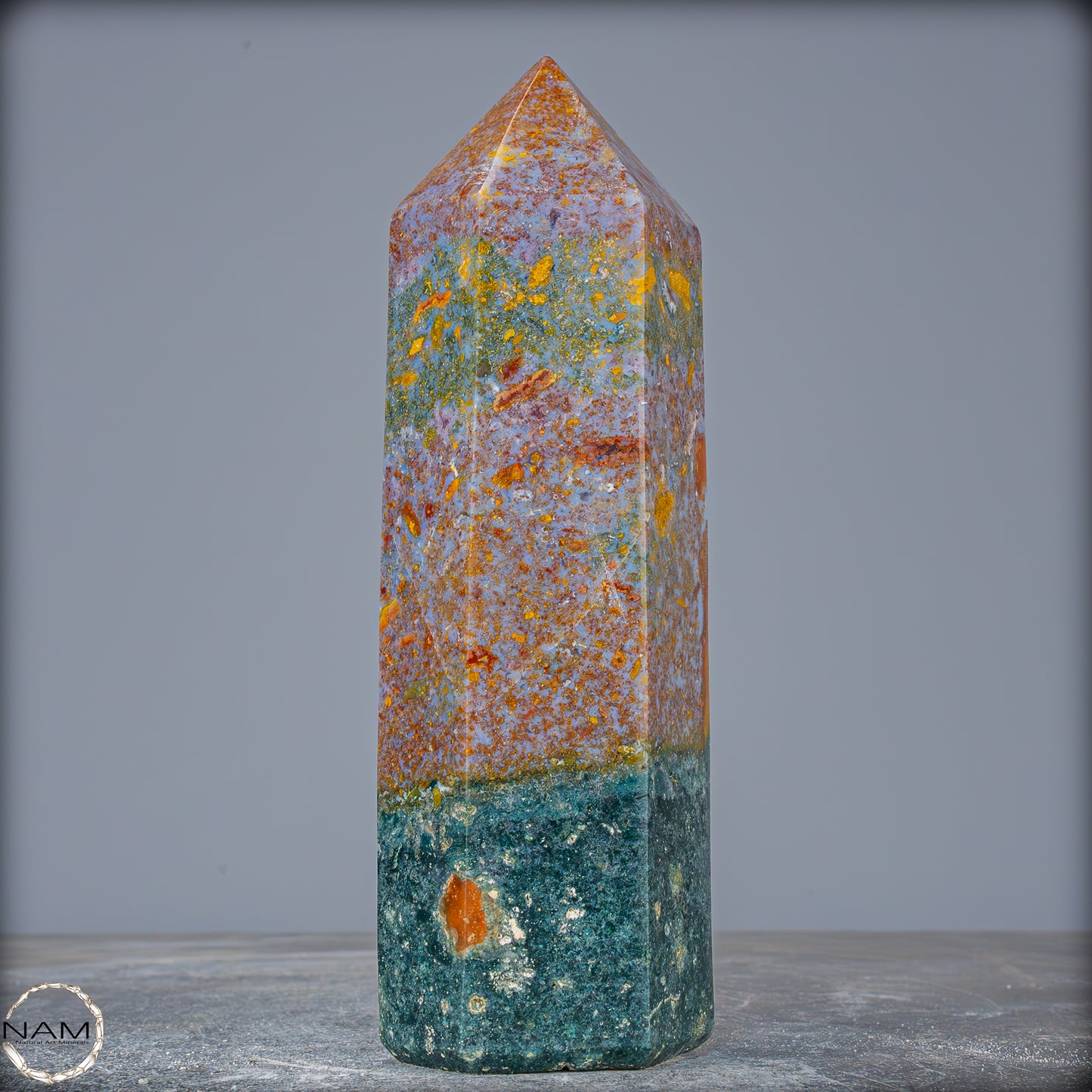 Natürlicher Jaspis-Achat Kristall Obelisk - 783,29g