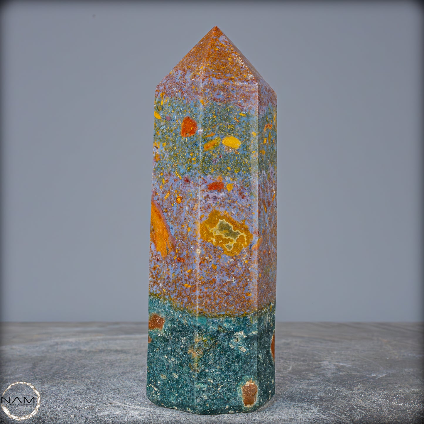 Natürlicher Jaspis-Achat Kristall Obelisk - 783,29g