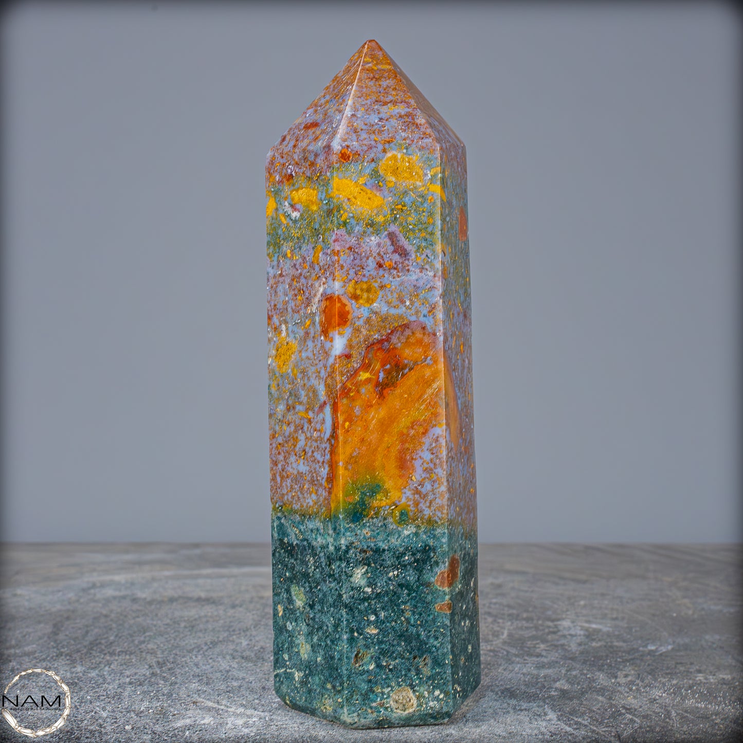 Natürlicher Jaspis-Achat Kristall Obelisk - 783,29g