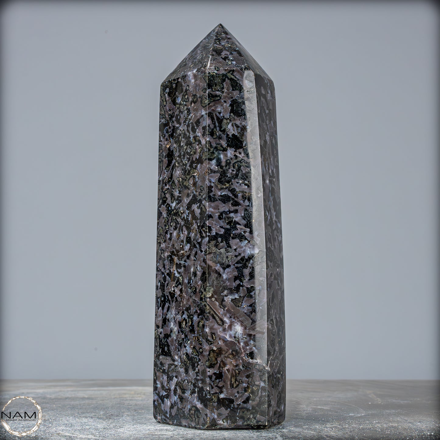 Natürlicher Merlinit (Gabbro) Kristall Obelisk - 1131,14g