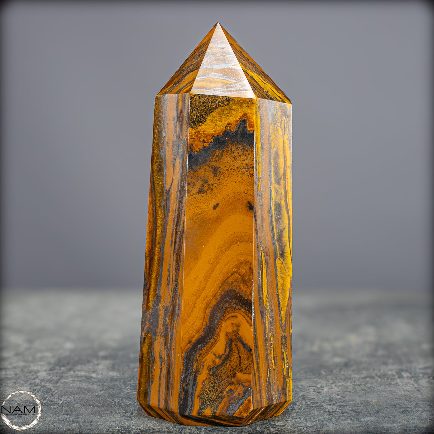 Natürlicher Tigerauge-Obelisk - 869,57g