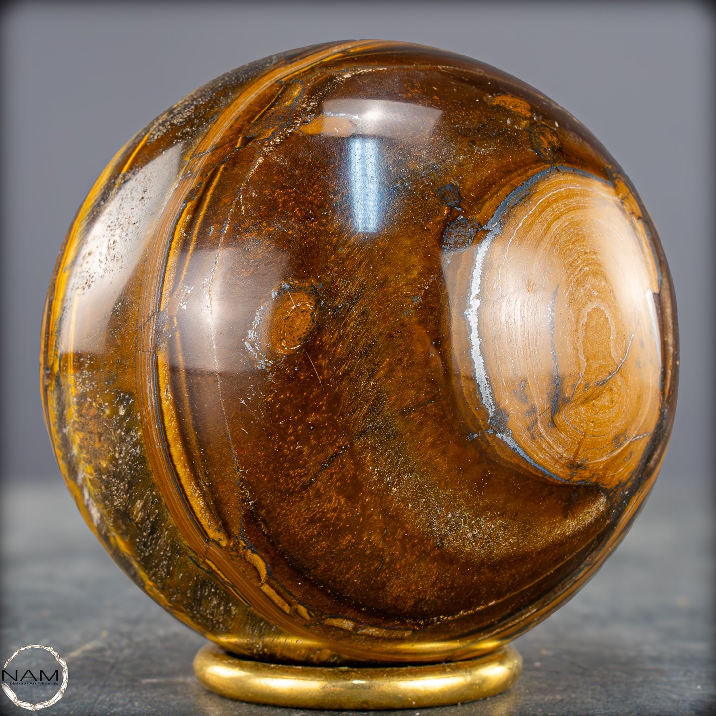 Natürliche Tigerauge-Kugel - 783,79g - 82mm