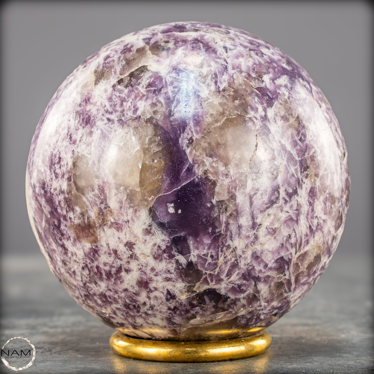 Natürliche Einhornstein - Lepidolit Kristall-Kugel - 850,77g - 84mm