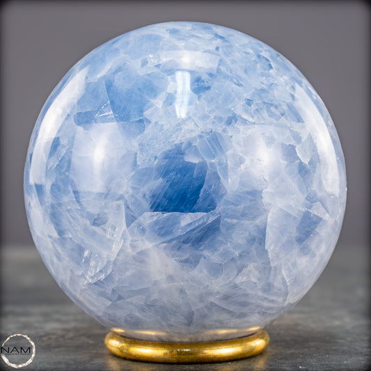 Natürliche Blaue Calcit-Kristall Kugel - 795,43g - 82mm