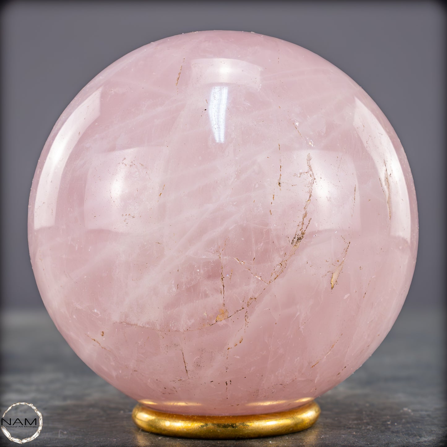 Natürliche Rosenquarz Kristall-Kugel aus Brasilien - 907,68g - 88mm