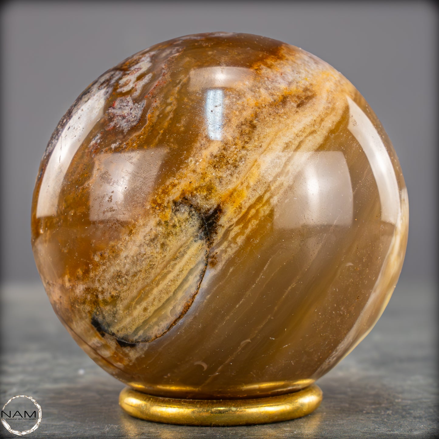 Natürliche Jaspis-Achat Kristallkugel - 636,75g - 77mm