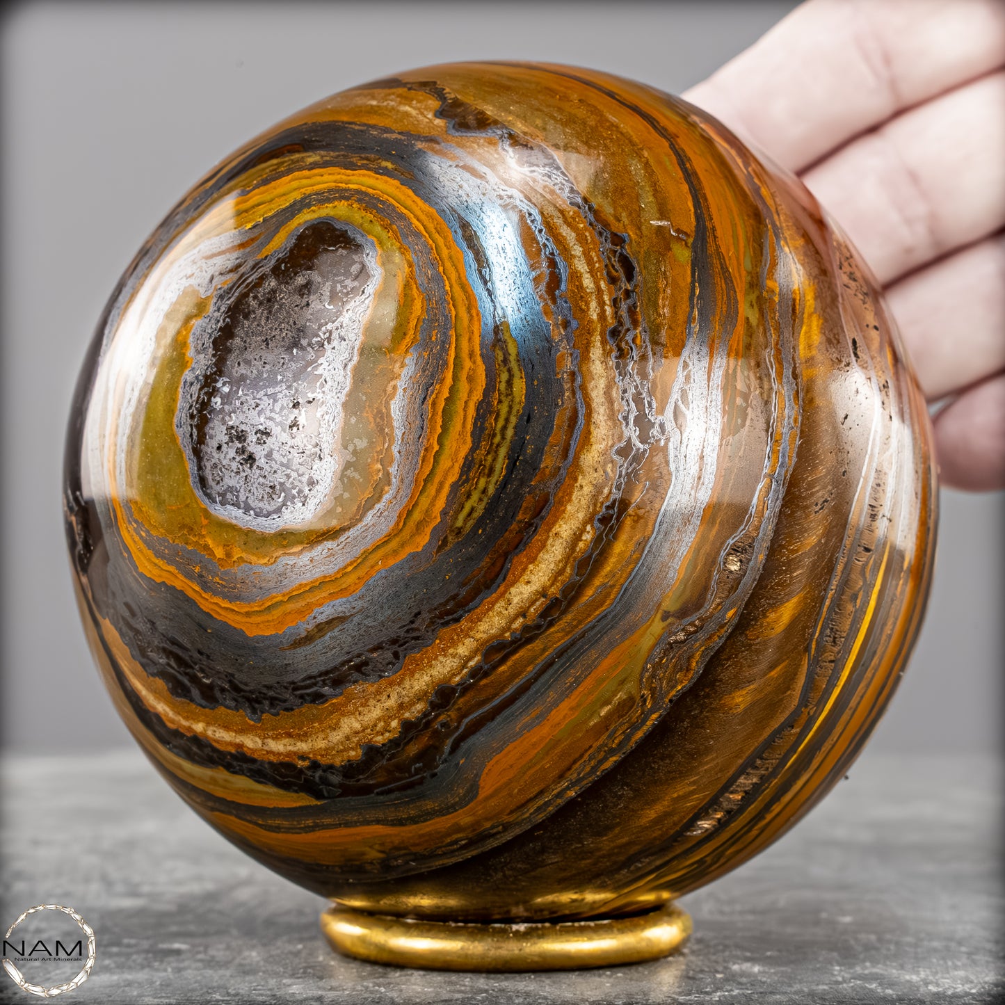 Natürliche Tigerauge-Kugel -1510,62g