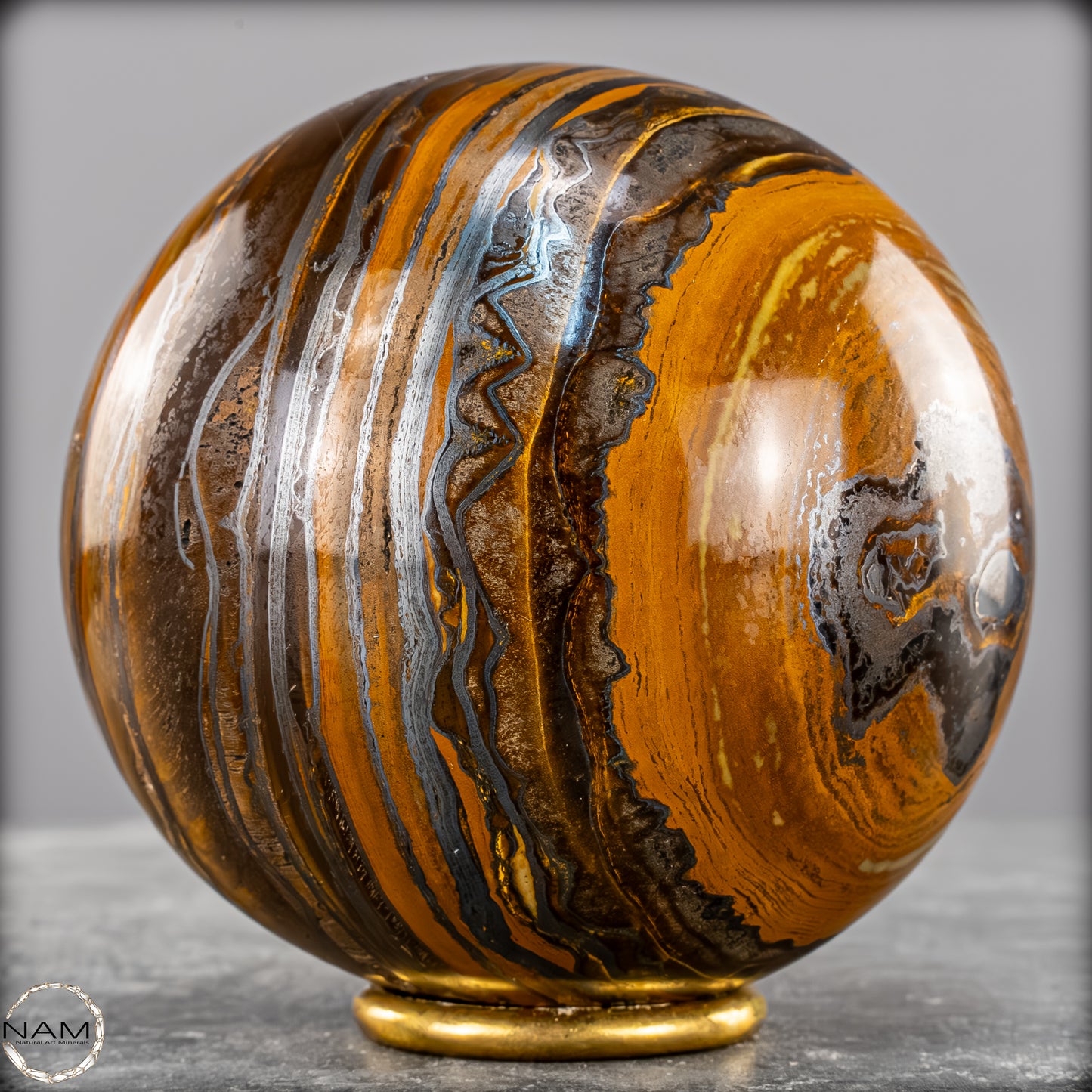 Natürliche Tigerauge-Kugel -1510,62g