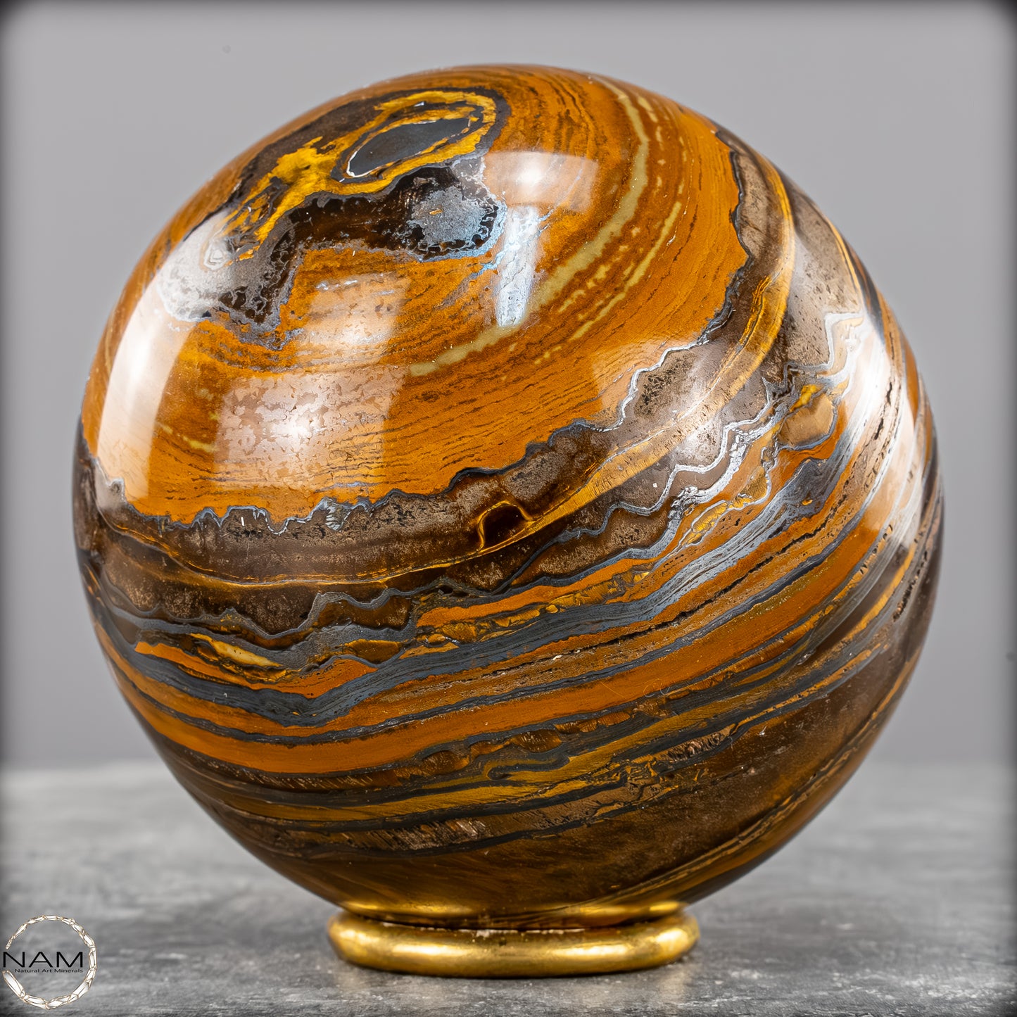 Natürliche Tigerauge-Kugel -1510,62g