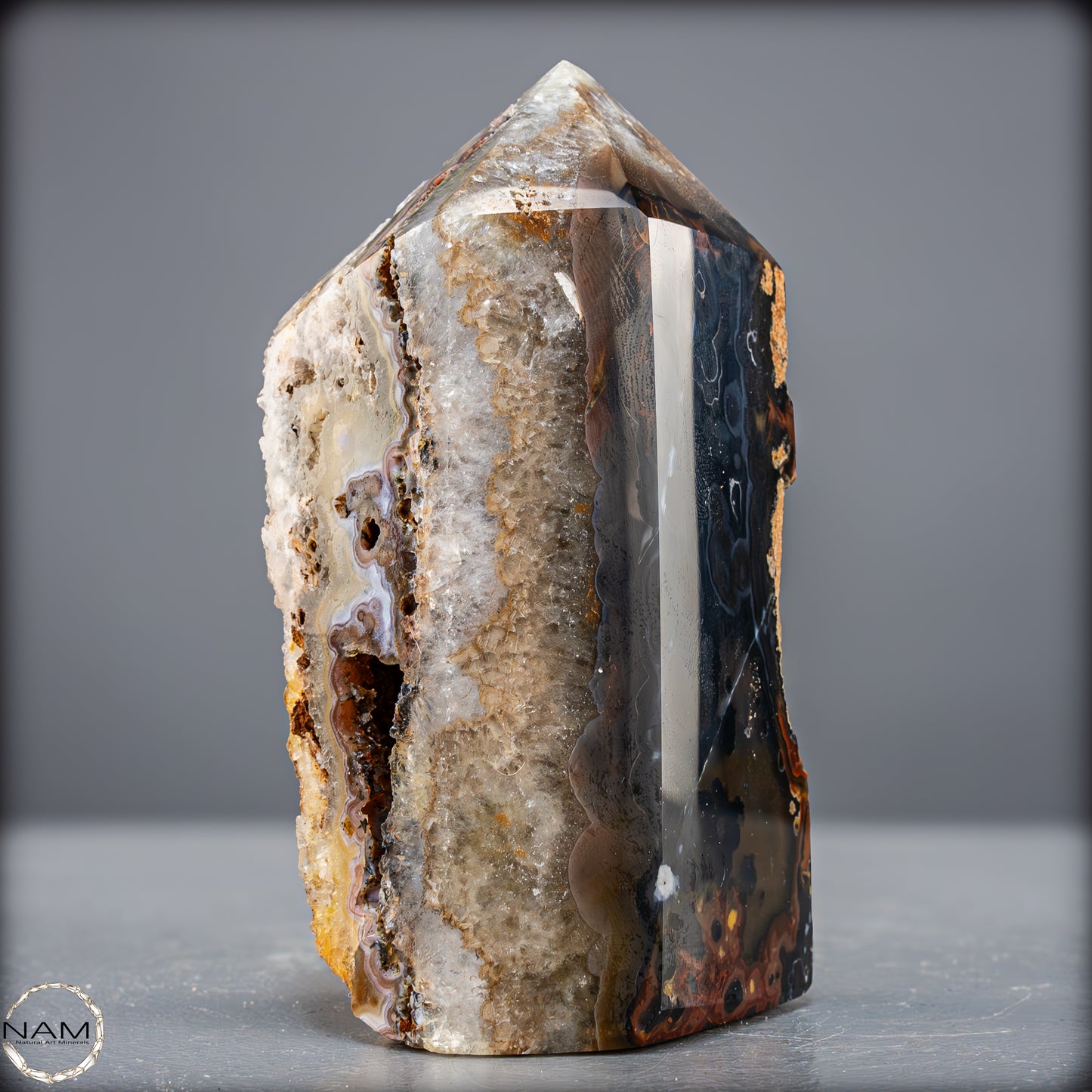 Natürlicher Achat-Kristall Obelisk aus Indonesien, selten - 710,94g