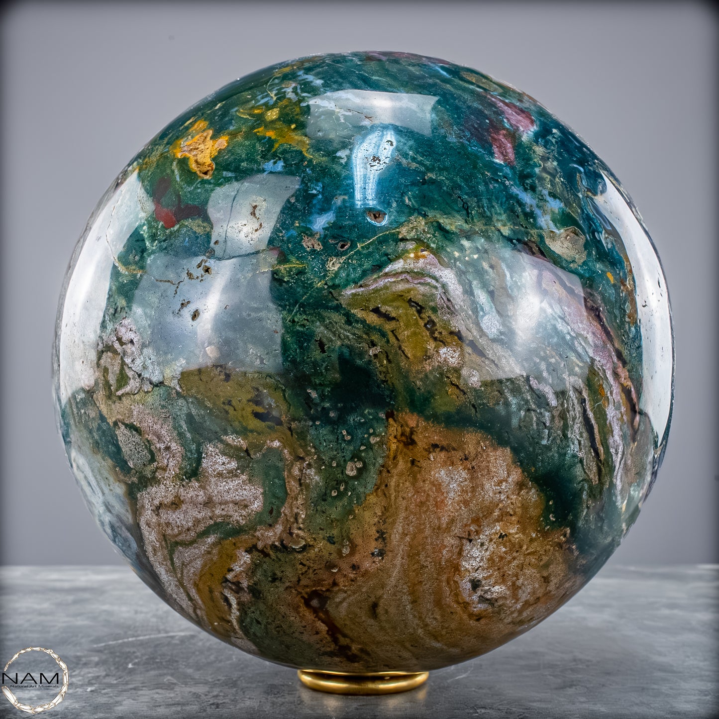 Natürliche Ocean-Jaspis-Achat Kugel - 10475,18g