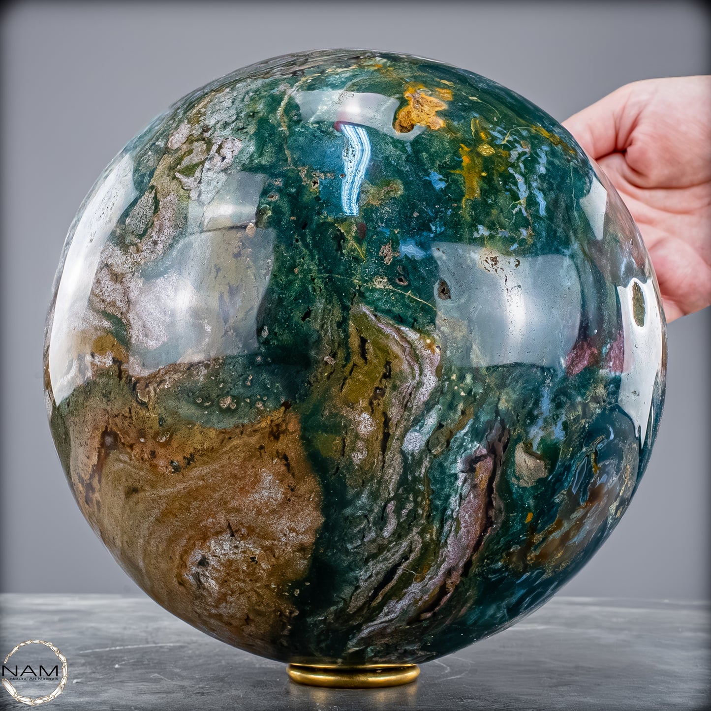 Natürliche Ocean-Jaspis-Achat Kugel - 10475,18g