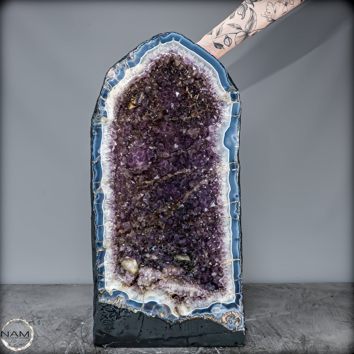 Majestätische Amethyst-Achat-Geode aus Uruguay – 58,8 kg Naturkunstwerk