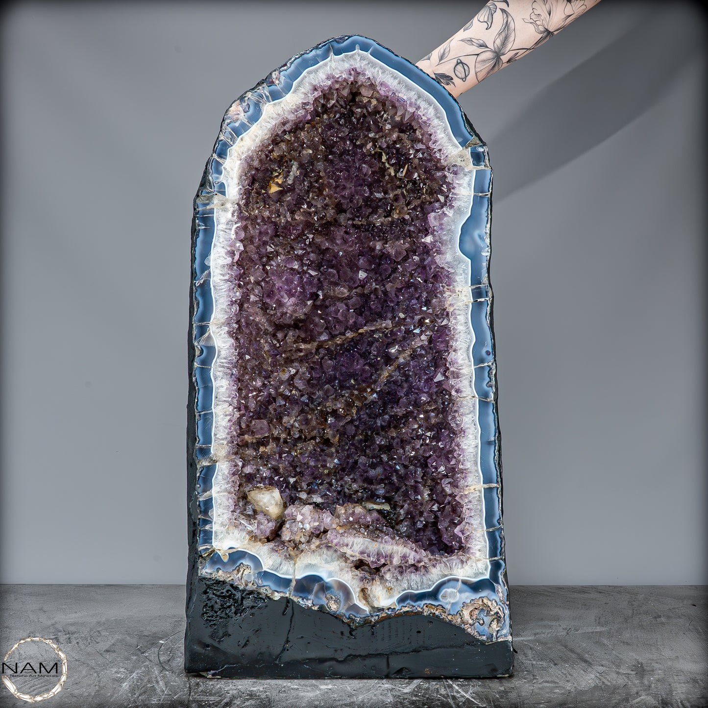 Majestätische Amethyst-Achat-Geode aus Uruguay – 58,8 kg Naturkunstwerk