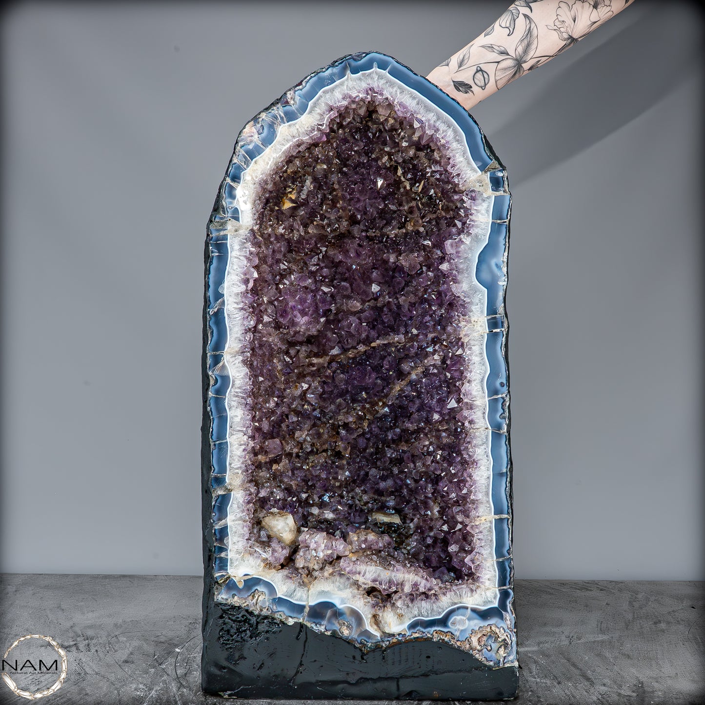 Majestätische Amethyst-Achat-Geode aus Uruguay – 58,8 kg Naturkunstwerk
